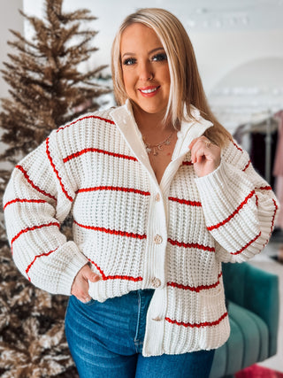 Chunky And Slouchy Button Up Cardigan
