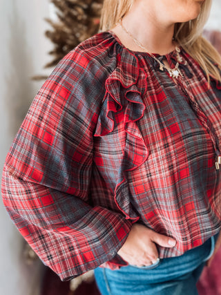 Plaid Chiffon Lightweight Top