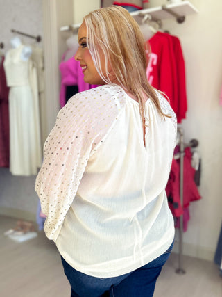Main Character Sequin Sleeve Top