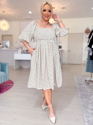 The Laces Edge Floral Midi Dress