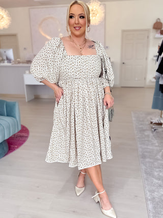 The Laces Edge Floral Midi Dress