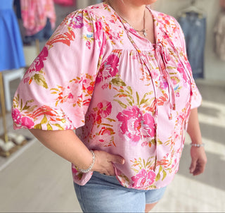 Floral Puff Sleeve Top