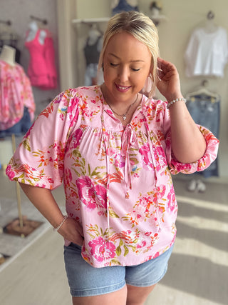 Floral Puff Sleeve Top