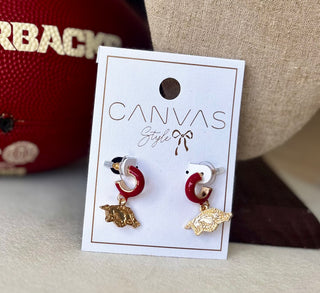 Arkansas Razorbacks Logo Huggie Hoop Earrings
