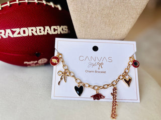 Arkansas Razorbacks Enamel Icons Charm Bracelet