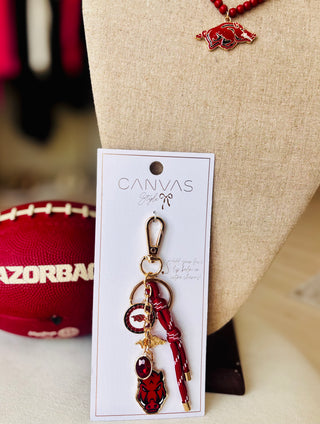 Arkansas Razorbacks Cluster Bag Charm