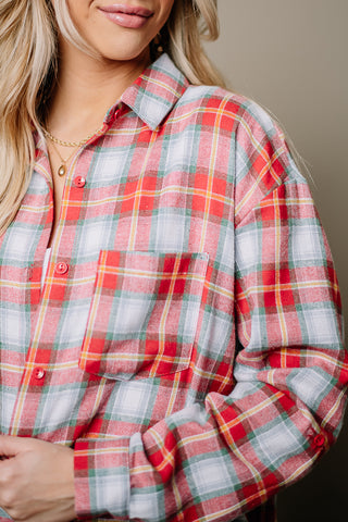 I'm The Gift Flannel Top | Red Mix