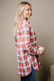 I'm The Gift Flannel Top | Red Mix