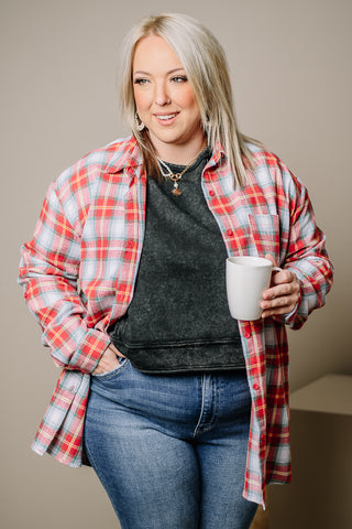 I'm The Gift Flannel Top | Red Mix