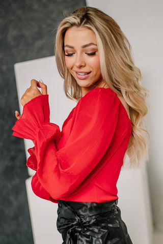 In Your Dreams Square Neck Top | Red
