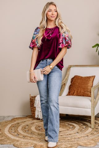 In The Velvet Sequin Top | Wine