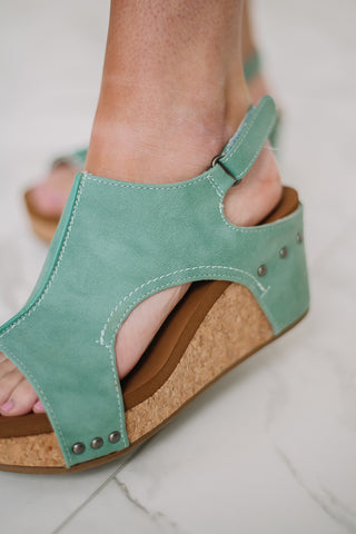 Isabella Wedge Sandal | Turquoise
