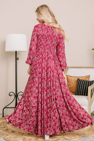 It Comes Down To This Floral Maxi Dress | Maroon