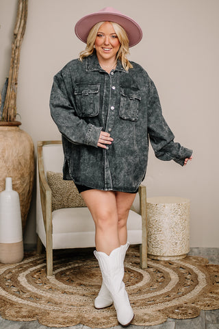 Just Know I Mean It Oversized Denim Jacket