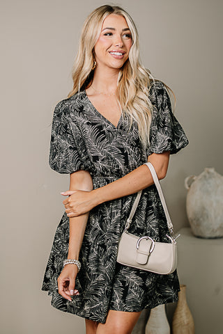 Just Poppin' In Leaf Print Dress