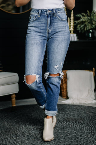 Larger Than Life Cuffed Straight Jeans