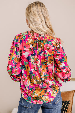 Lead The Way Floral Top | Magenta