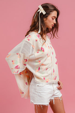 Laced In Leopard Mixed Top