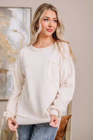 Let's Go Anywhere Oversized Top | Ivory