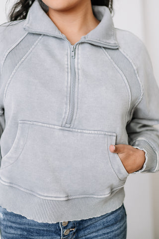 Let's Stay In Pullover | Heather Grey