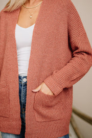 Lunch Date Knit Cardigan | Rust