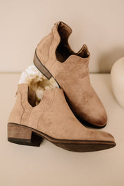 May Short Suede Booties | Taupe