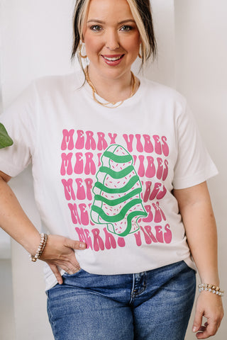 Merry Vibes 'Christmas Tree Cake' Graphic Tee