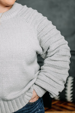 Midnight Train Bubble Sleeve Sweater | Grey