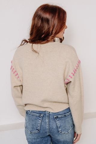 Miss Me Yet Bow Embellished Sweater