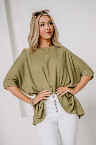 Mutual Feelings Textured Top | Olive