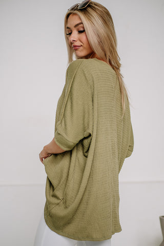 Mutual Feelings Textured Top | Olive
