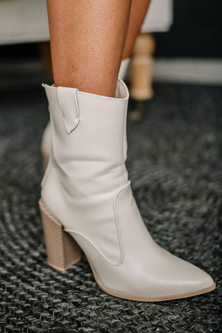 Nashville Off White Ankle Booties