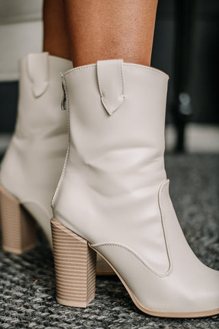 Nashville Off White Ankle Booties