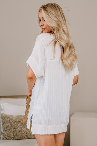 Not Finished Yet Cable Knit Top | White