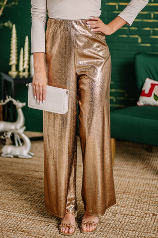 Ok Fancy Pants Metallic Gold Pants