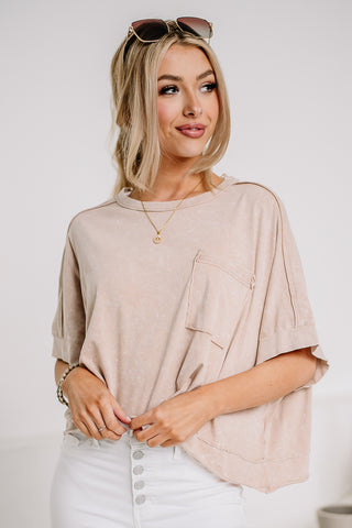 On The Casual Side Cropped Pocket Top | Blush