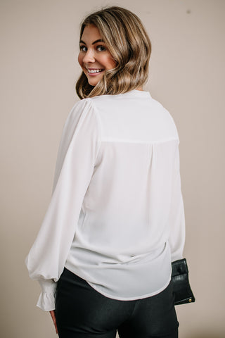 On The Other Hand Smock Sleeve Top | Off White