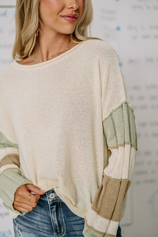 On The Shoreline Multi Stripe Sweater Top