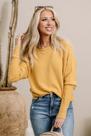Out Of The Dark Waffle Top | Yellow