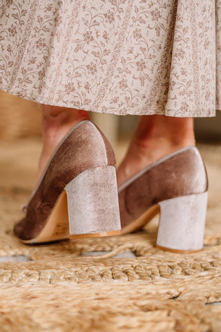 Palmer Velvet Pump Heels | Taupe