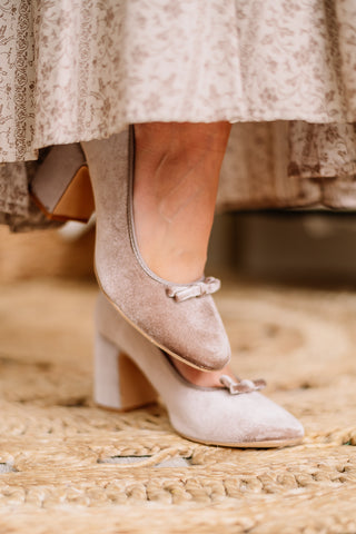 Palmer Velvet Pump Heels | Taupe