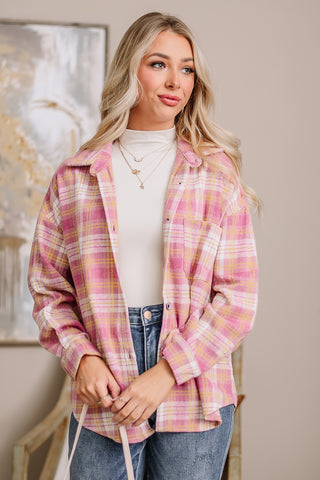 Plaid To Be Here Button Down Top