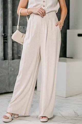 Pleated Linen Dress Pants | Oatmeal