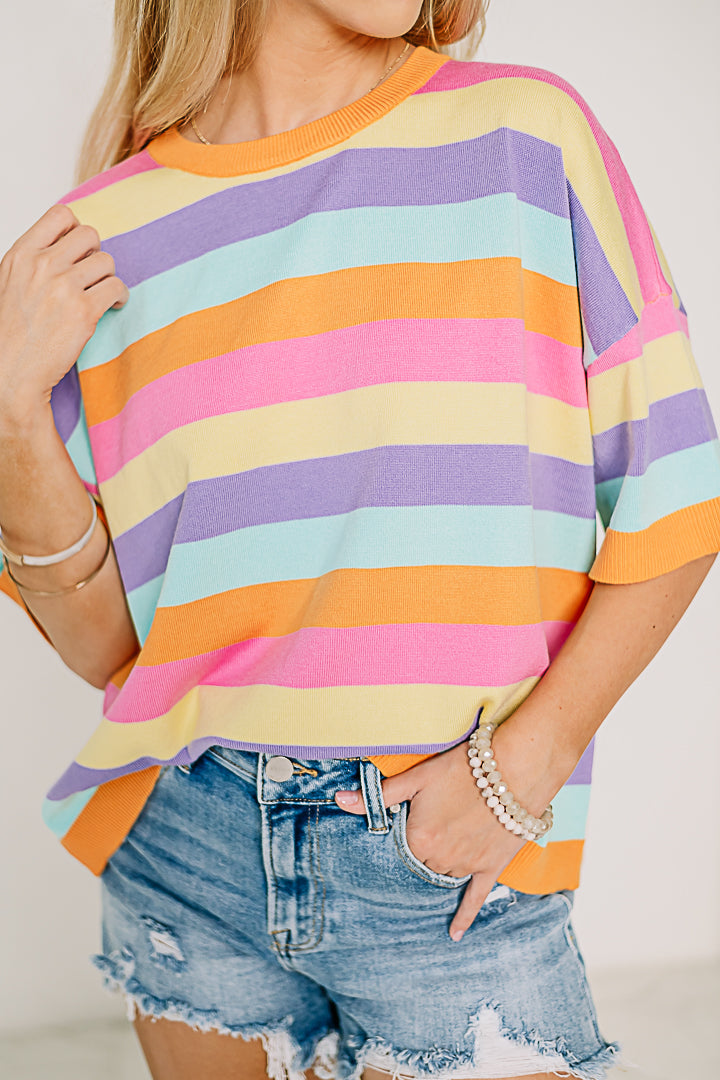 Rainbow Bright Striped Top – Siloe