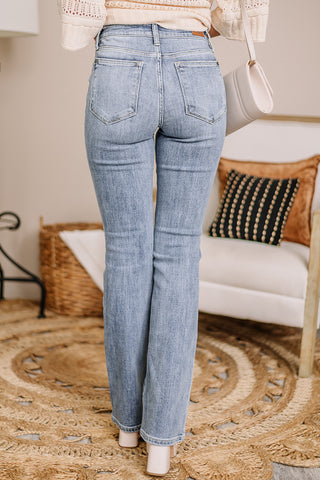 Riley Mid Rise Boot Cut Jeans