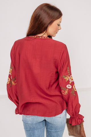 Seize The Day Embroidered Top