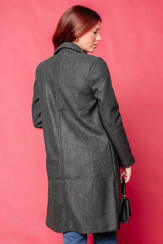 She's That Girl Long Coat | Charcoal