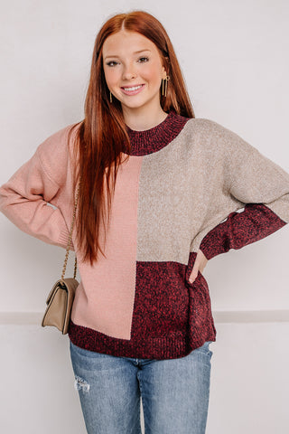 Shining Through Color Block Sweater