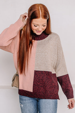 Shining Through Color Block Sweater