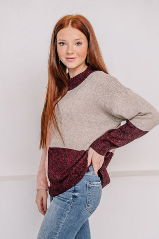 Shining Through Color Block Sweater